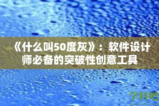 《什么叫50度灰》：软件设计师必备的突破性创意工具