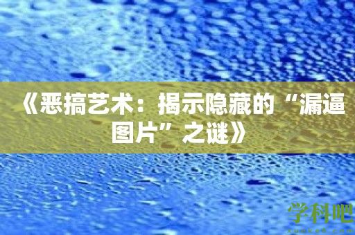 《恶搞艺术：揭示隐藏的“漏逼图片”之谜》