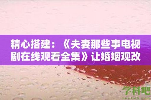 精心搭建：《夫妻那些事电视剧在线观看全集》让婚姻观改变你