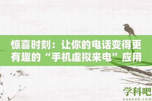 惊喜时刻：让你的电话变得更有趣的“手机虚拟来电”应用