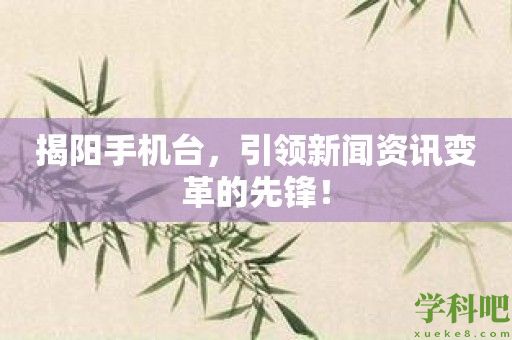 揭阳手机台，引领新闻资讯变革的先锋！