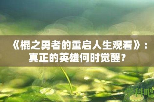 《棍之勇者的重启人生观看》：真正的英雄何时觉醒？