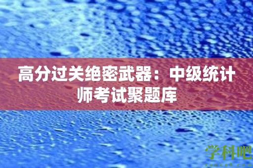 高分过关绝密武器：中级统计师考试聚题库