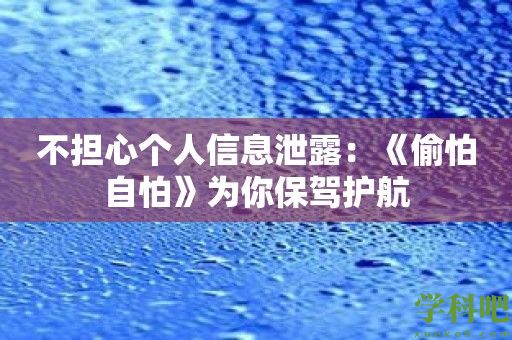 不担心个人信息泄露：《偷怕自怕》为你保驾护航