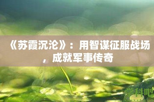 《苏霞沉沦》：用智谋征服战场，成就军事传奇