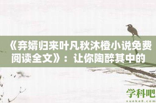 《弃婿归来叶凡秋沐橙小说免费阅读全文》：让你陶醉其中的情感之旅