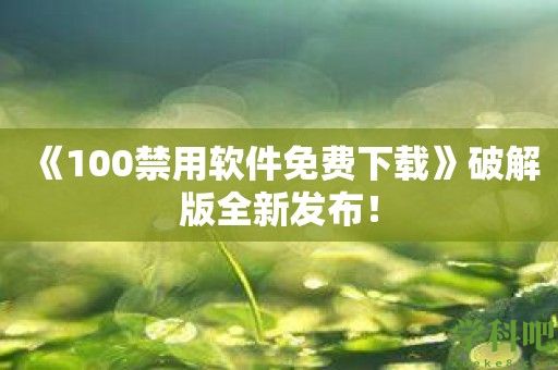 《100禁用软件免费下载》破解版全新发布！