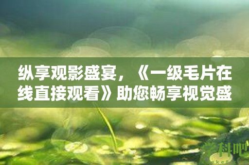 纵享观影盛宴，《一级毛片在线直接观看》助您畅享视觉盛宴