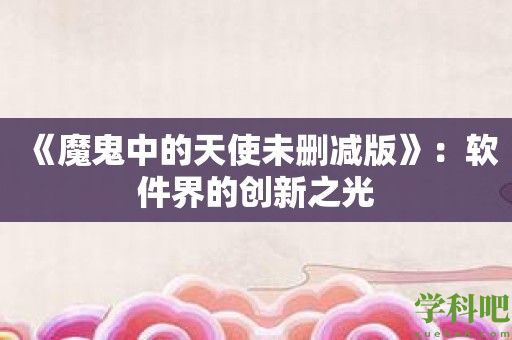 《魔鬼中的天使未删减版》：软件界的创新之光