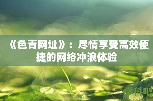 《色青网址》：尽情享受高效便捷的网络冲浪体验