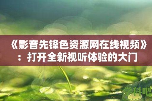 《影音先锋色资源网在线视频》：打开全新视听体验的大门