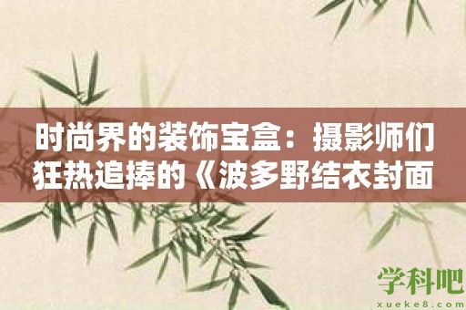 时尚界的装饰宝盒：摄影师们狂热追捧的《波多野结衣封面》