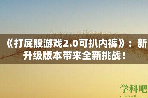 《打屁股游戏2.0可扒内裤》：新升级版本带来全新挑战！