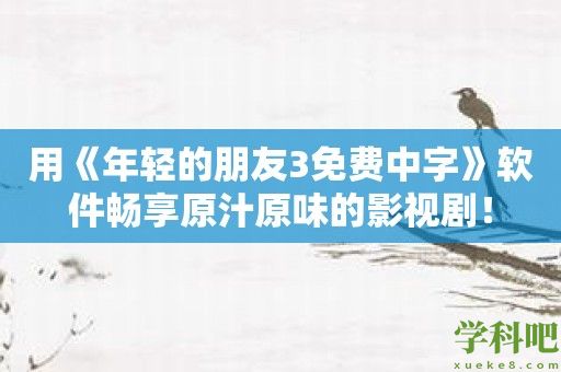 用《年轻的朋友3免费中字》软件畅享原汁原味的影视剧！