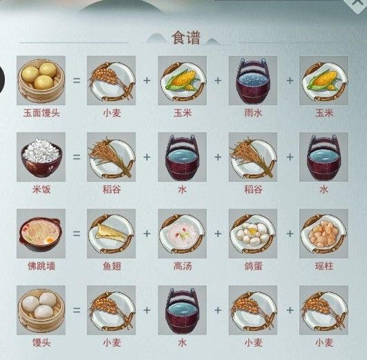 江湖悠悠食谱攻略