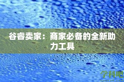 谷睿卖家：商家必备的全新助力工具