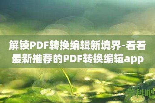 解锁PDF转换编辑新境界-看看最新推荐的PDF转换编辑app