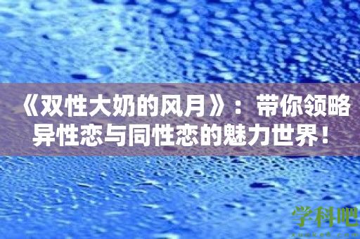 《双性大奶的风月》：带你领略异性恋与同性恋的魅力世界！