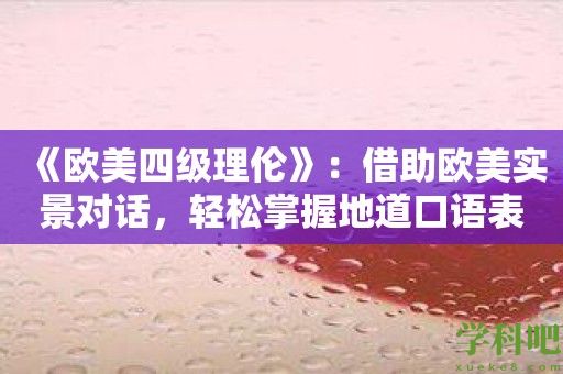 《欧美四级理伦》：借助欧美实景对话，轻松掌握地道口语表达