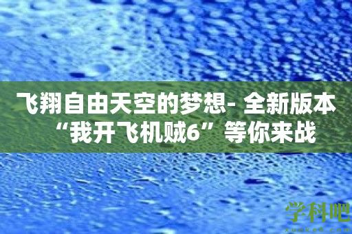 飞翔自由天空的梦想- 全新版本“我开飞机贼6”等你来战