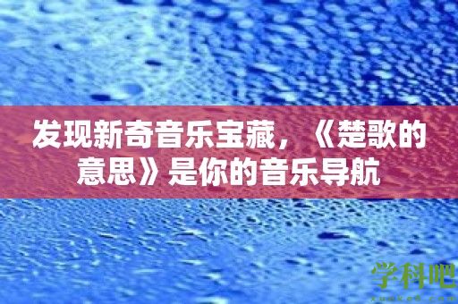 发现新奇音乐宝藏，《楚歌的意思》是你的音乐导航