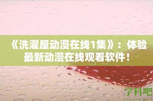 《洗濯屋动漫在线1集》：体验最新动漫在线观看软件！