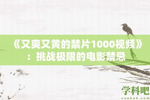 《又爽又黄的禁片1000视频》：挑战极限的电影禁忌