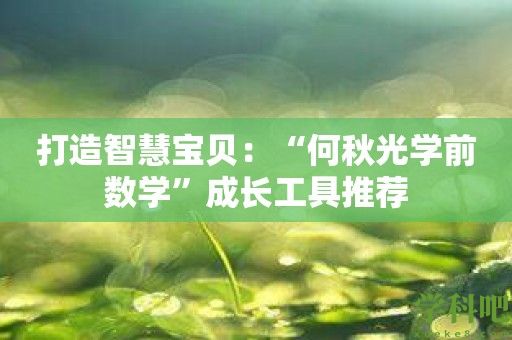 打造智慧宝贝：“何秋光学前数学”成长工具推荐