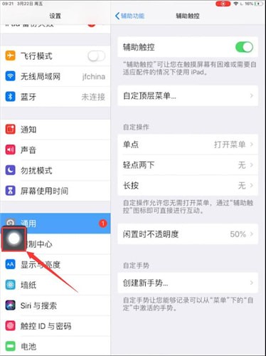 ipad小圆点怎么设置出来